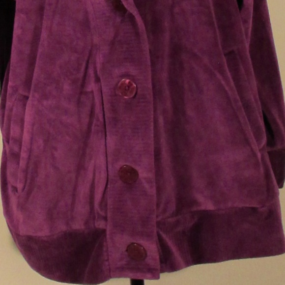 Purple Women's Cozy Button Down Cardigan - Picture 3 of 5